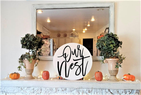 Our Nest sign, Our Nest decor, bird lover gift, our nest sign wood, front door sign year round, front door decor boho, boho home decor