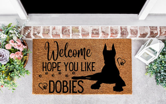 Welcome hope you like Dobies door mat, Doberman gifts, Doberman art, Doberman door mat, Doberman,