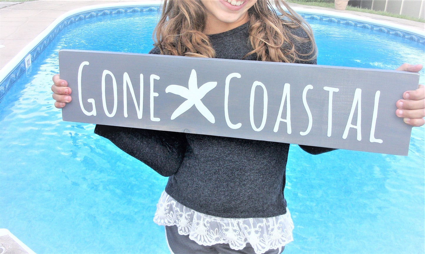 Gone Coastal sign, Coastal wall decor, coastal wall art, Coastal art, Coastal cowgirl,  coastal carolina, coastal decor for home,beach decor