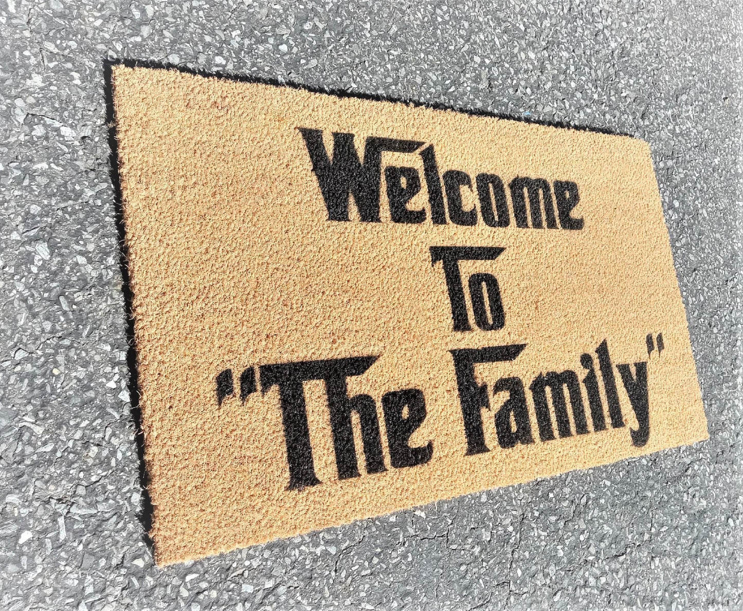 The Godfather gifts, funny door mats, Welcome to the Family, italian gifts for men, Italian signs, Italian decor, The Godfather movie gifts