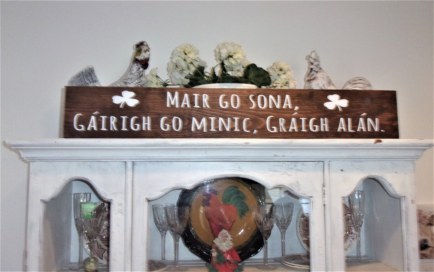 St Patricks Day decor, Irish gifts, irish home decor, Live well laugh often love much,Irish signs, Gaelic,St Pattys day, decor,Irish proverb