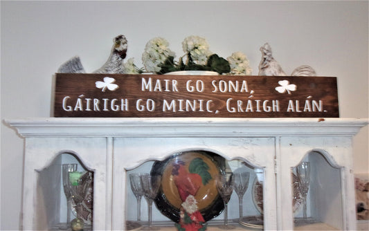 St Patricks Day decor, Irish gifts, irish home decor, Live well laugh often love much,Irish signs, Gaelic,St Pattys day, decor,Irish proverb