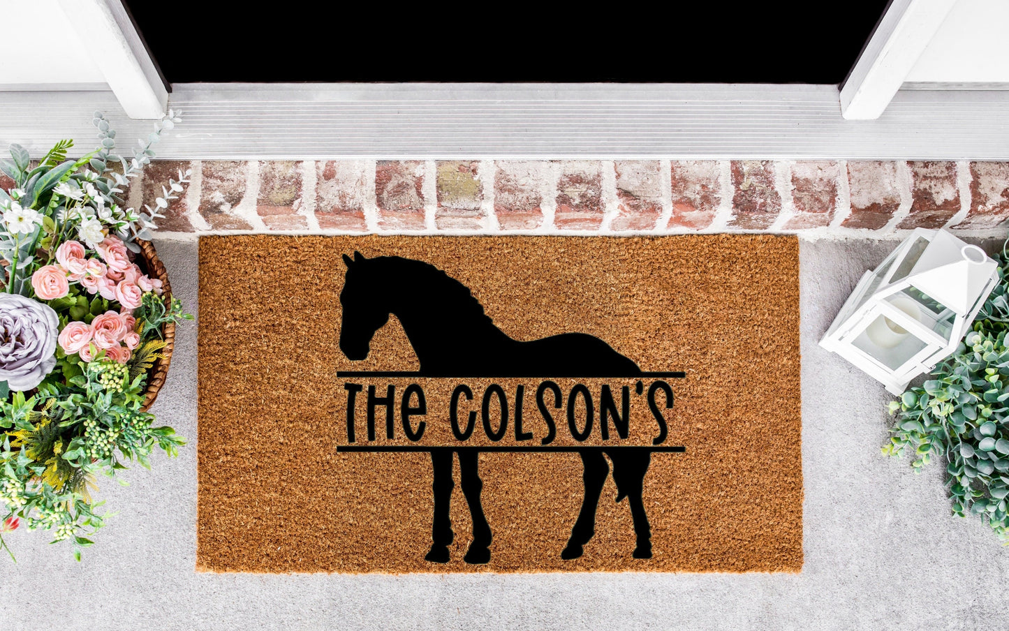 Horse gifts, horseback riding gift, Kentucky Derby party, Horse welcome mat, Horse gifts for women, horse gifts for her,horseback riding art