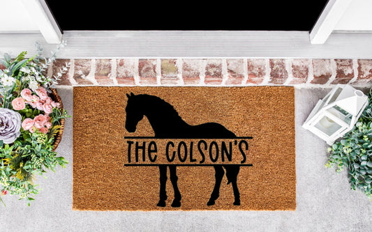 Horse gifts, horseback riding gift, Kentucky Derby party, Horse welcome mat, Horse gifts for women, horse gifts for her,horseback riding art