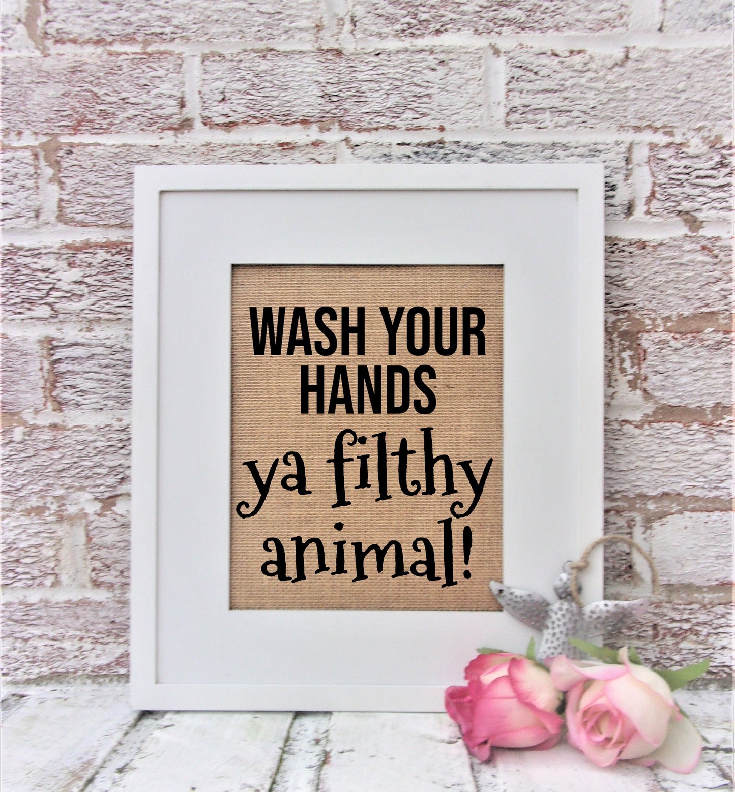 Wash your hand ya filthy animal sign,funny bathroom signs, funny powder room signs, wash your hands sign, mini signs for bathroom,Home Alone