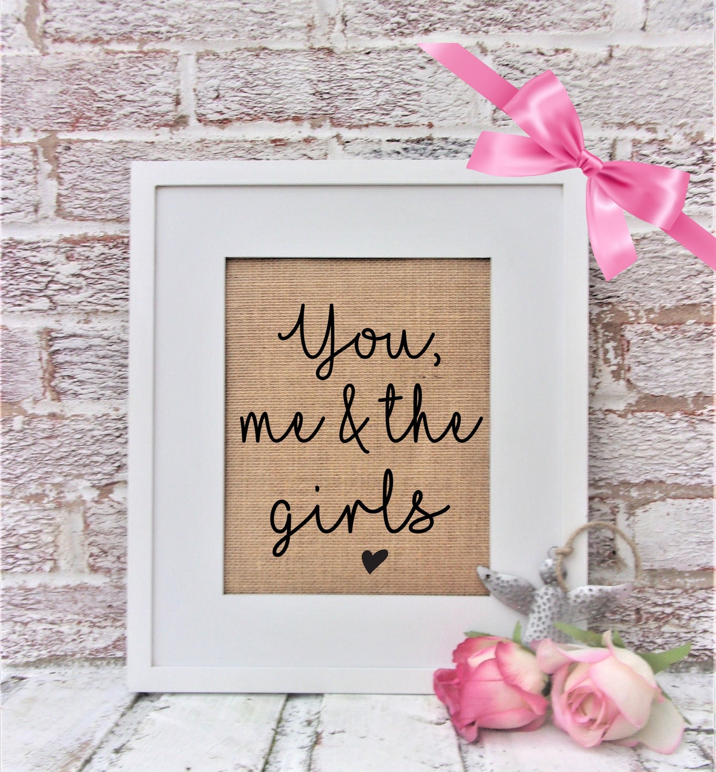 You me and the girls sign, girl mom gift, Mother's Day gift from daughters, Over the bed signs, Over the couch signs, Over the sofa art