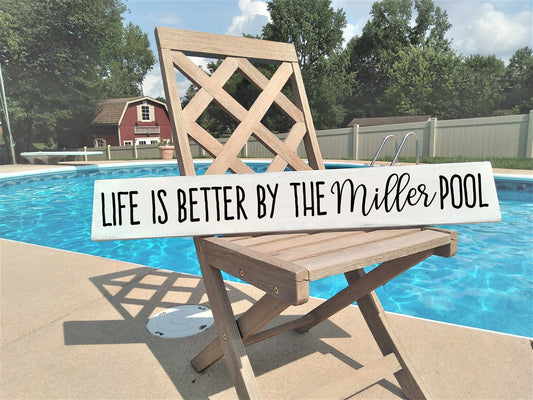 Personalized pool signs, life is better by the pool sign, personalized pool decor, personalized swimming pool signs, swimming pool gifts,