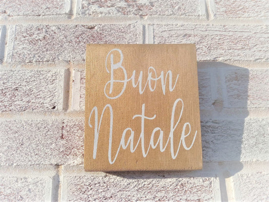 Buon Natale sign, Merry Christmas sign in Italian, Italian Christmas decor, Italian Christmas gifts, Merry Christmas sign for mantle, Italy