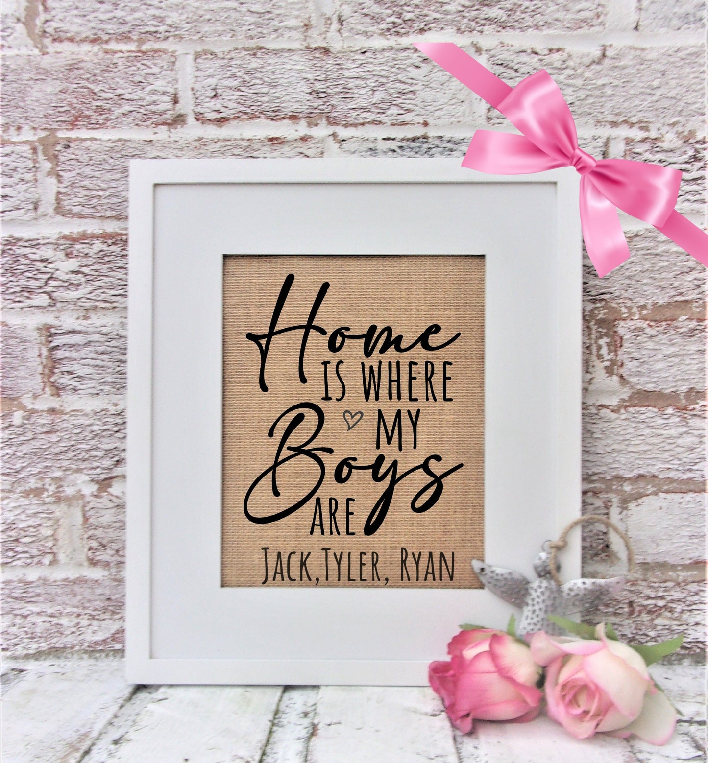 Mothers Day gift from son, mom gift from son, mothers day gifts, mom gifts from son, home is where my boys are sign, mother gifts from son