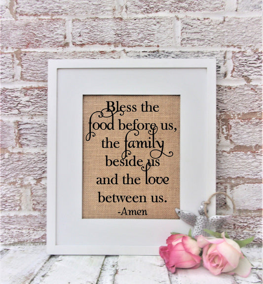 Bless the food before us, kitchen prayer sign, kitchen prayer plaque mini, mini signs, with sayings, that stand, tiered tray