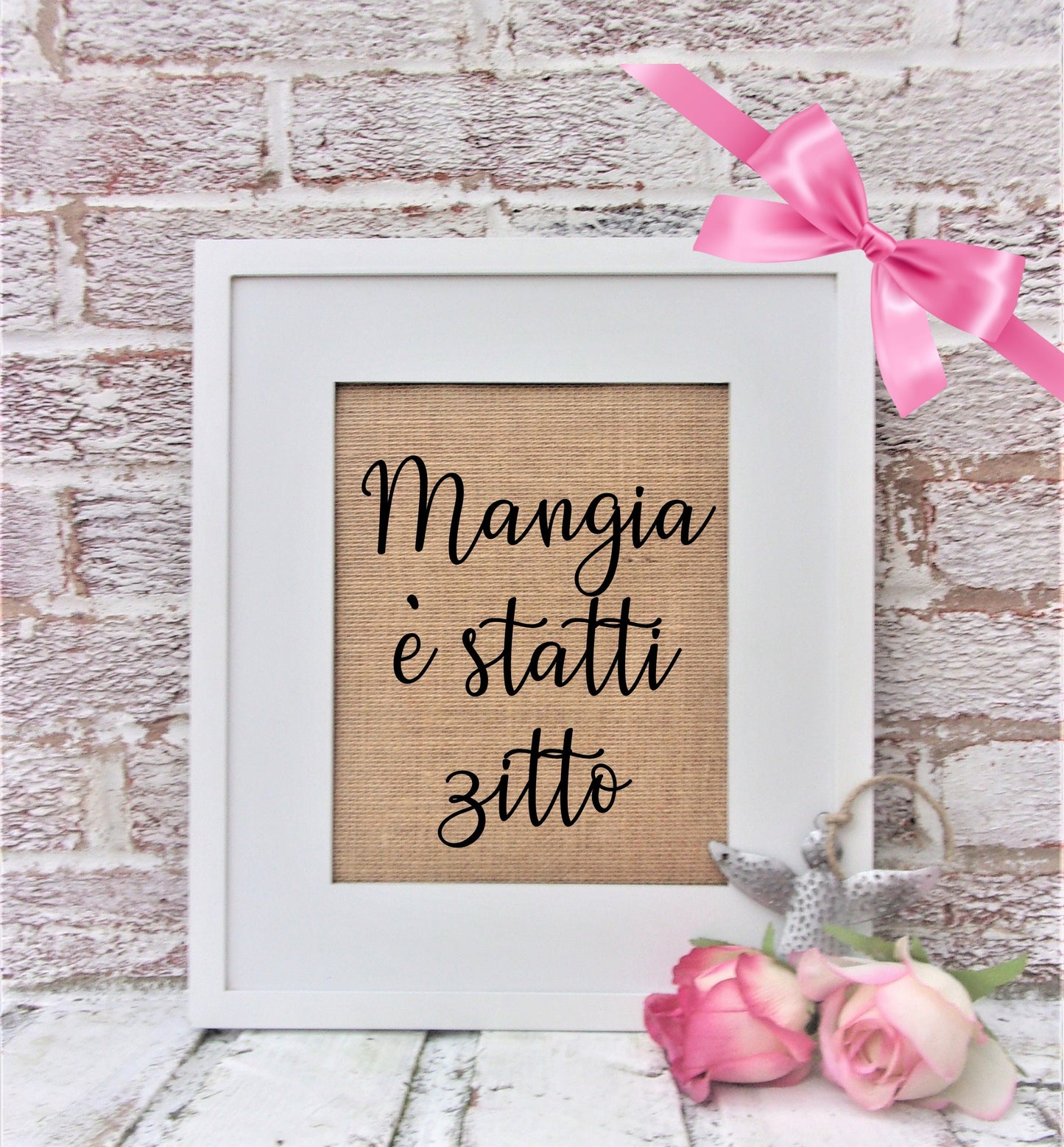 Mangia sign, Shut up and eat sign, IN ITALIAN, Mangia e statti zitto, Eat sign, funny eat sign, Italian kitchen decor, tuscan kitchen decor