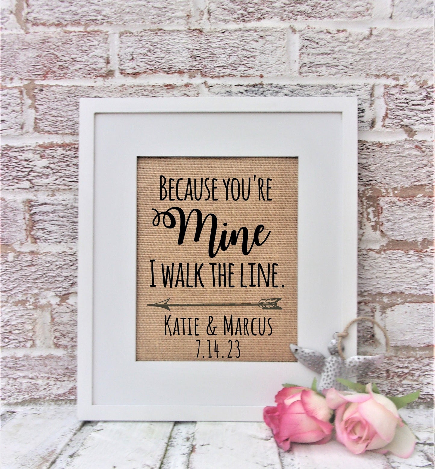 Because you're mine I walk the line, country wedding signs, country wedding decor, Johnny cash, Johnny and June print, farmhouse wedding