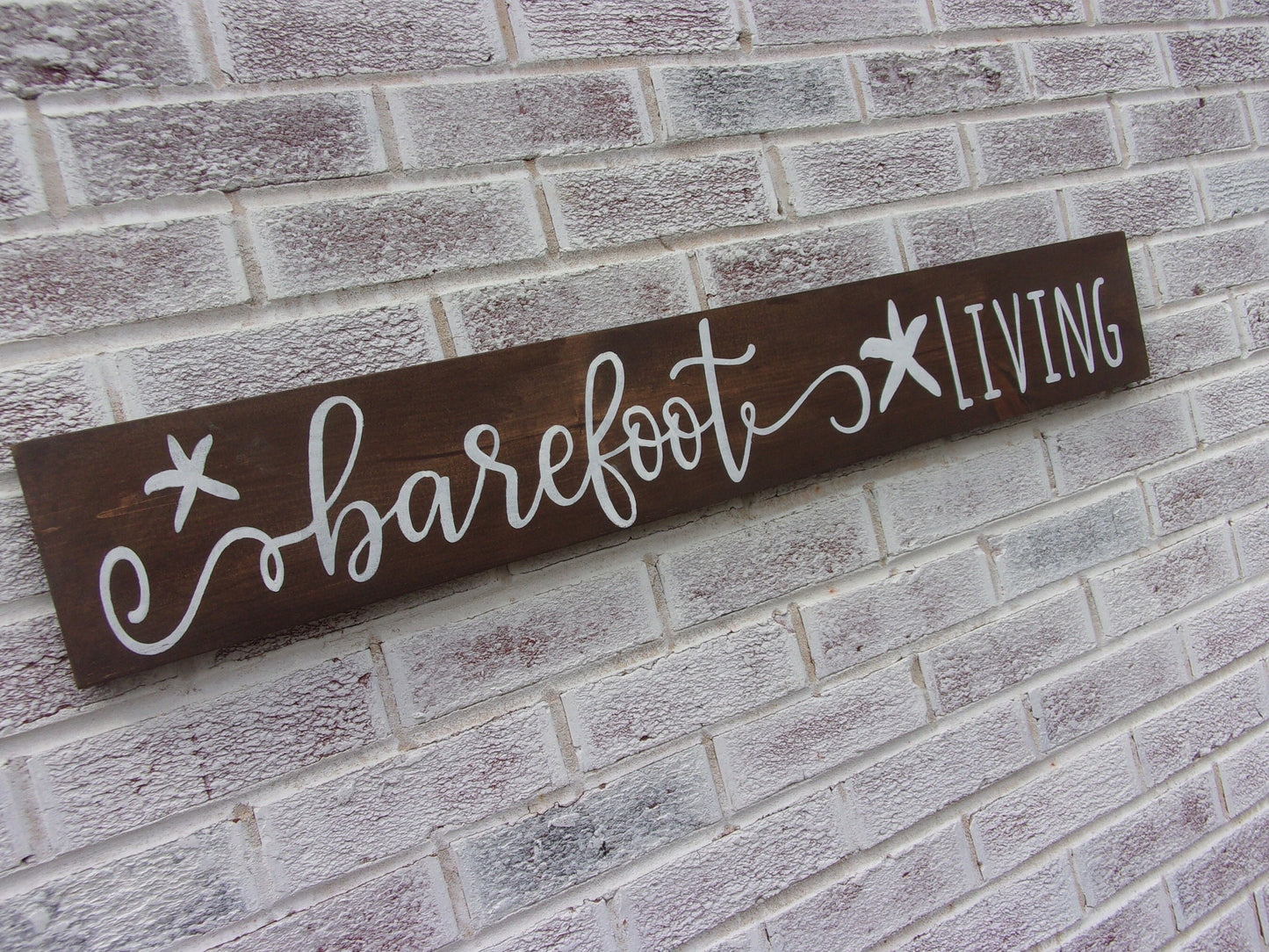Barefoot Living sign, Beach lover gifts, beach gifts,beach decor, beach signs wood, beachy decor, coastal decor, coastal gifts, shore decor