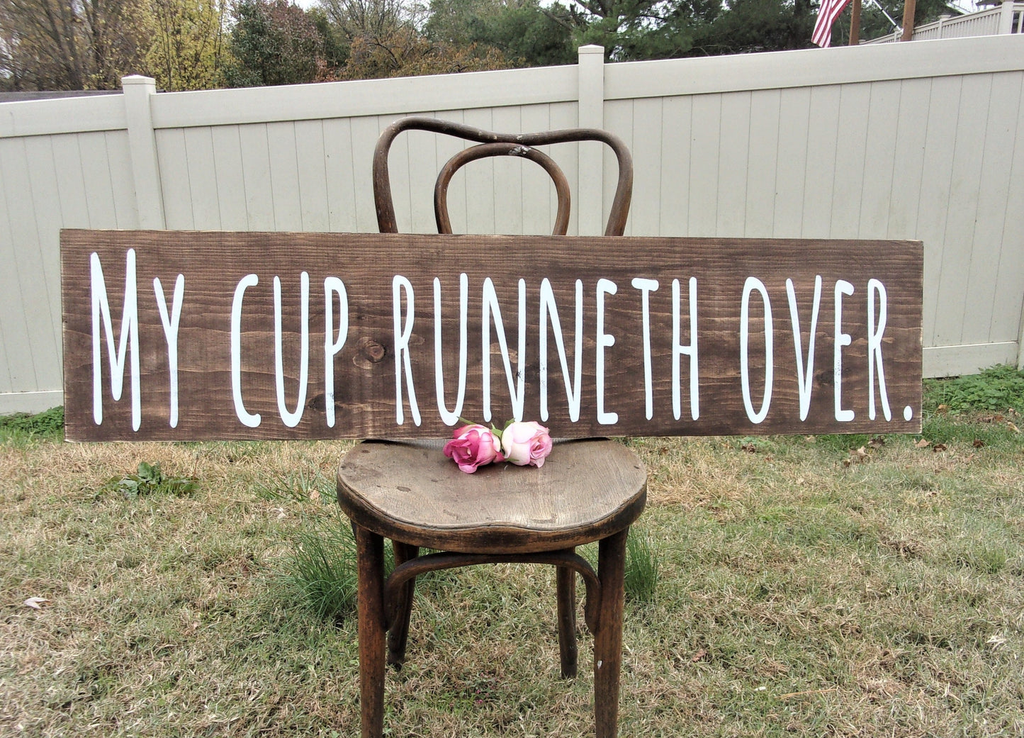 My cup runneth over sign, Rae Dunn inspired,Christian gifts Christian wall art,psalm 23, my cup overflows,Christian art,Bible verse wall art