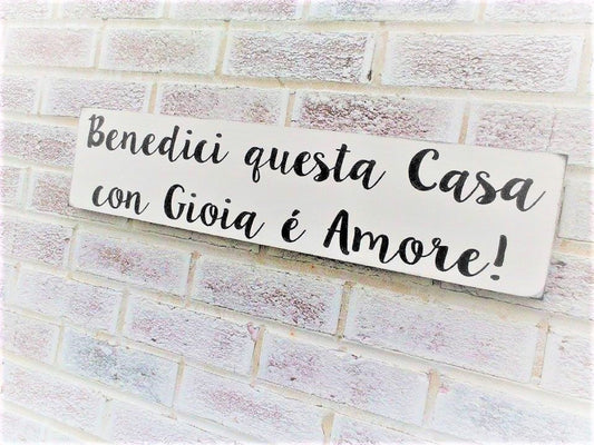 love and laughter sign, Italian housewarming gift, Italian gifts, house blessing sign, italian wall art, italian wall decor, italian signs