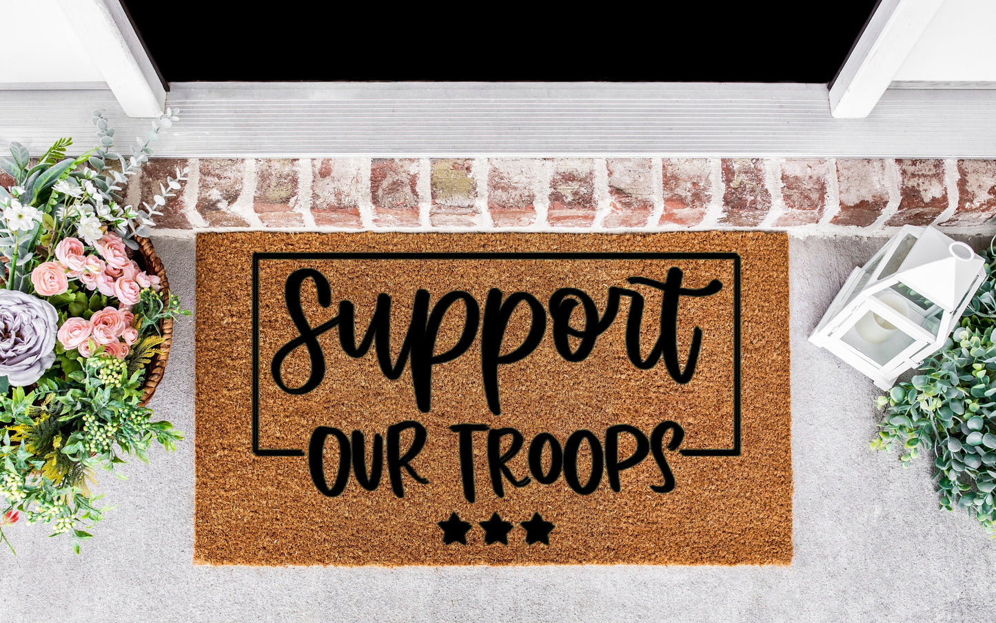 Support our Troops, door mat, military gifts, army mom, navy mom, veteran gift, airforce gift, airforce mom, marines mom, marine corps gifts