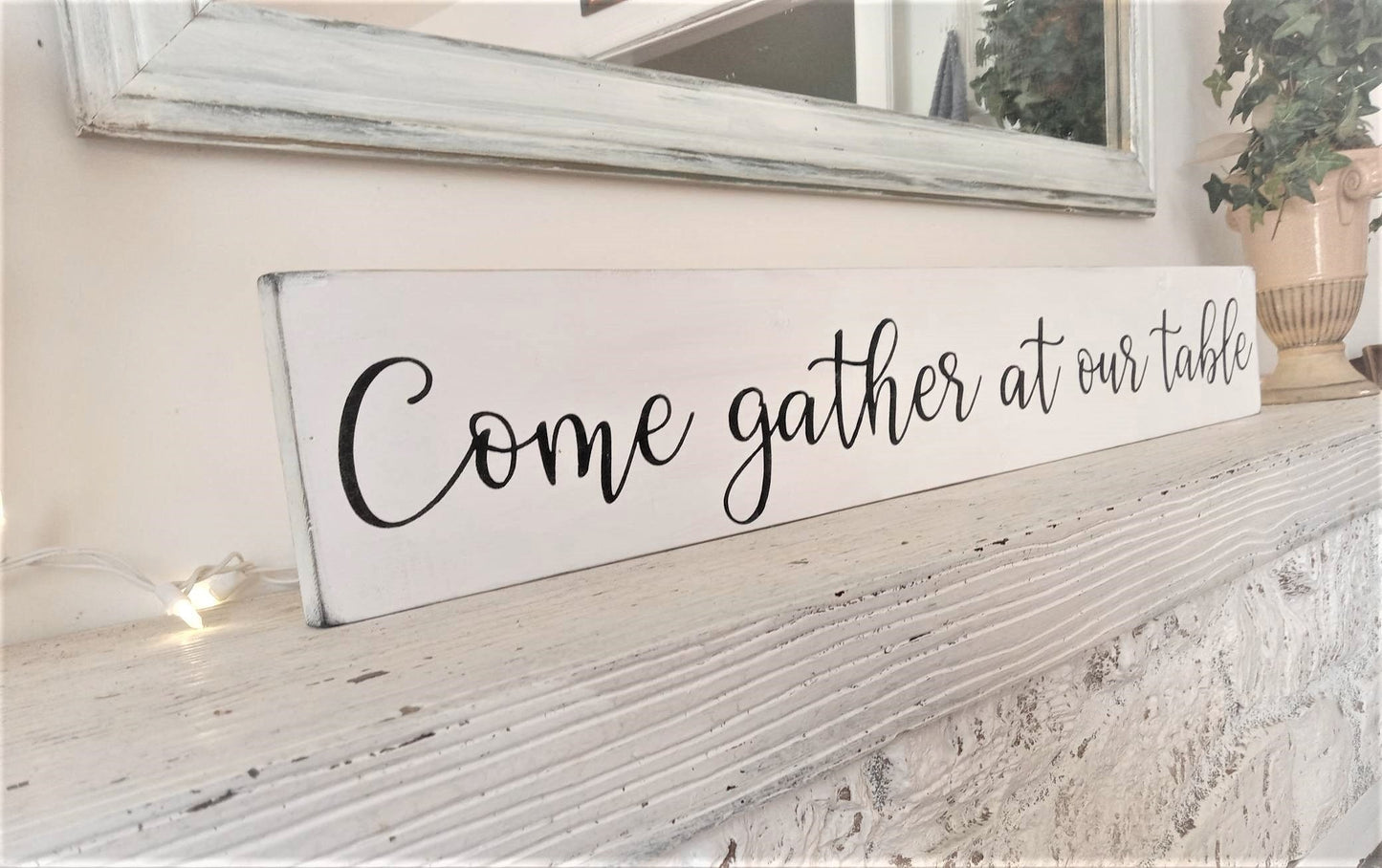 Come gather at our table sign, gather sign for kitchen, gather sign wood, gather sign for dining room,gather around the table sign,farmhouse