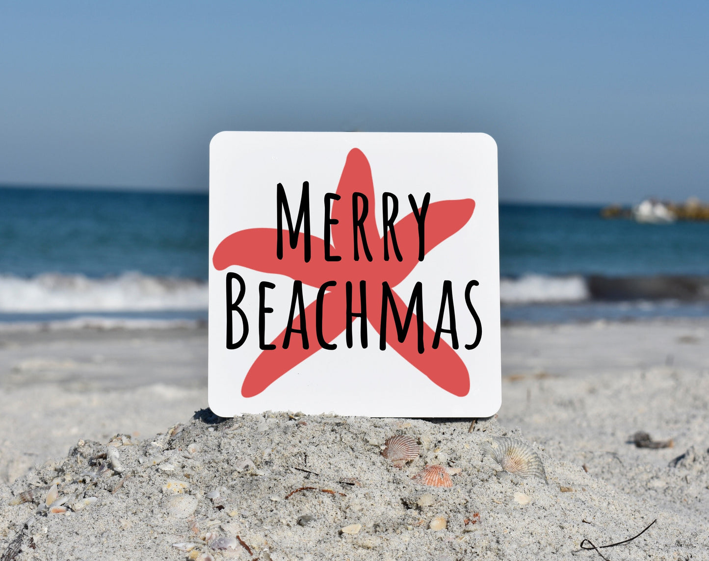 Merry Beachmas sign, beach Christmas decor, Merry Christmas beach sign, Christmas beach signs, beachy christmas decorations, coastal decor