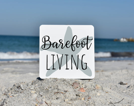 Barefoot Living sign, Beach lover gifts, beach gifts,beach decor, beach signs wood, beachy decor, coastal decor, coastal gifts, shore decor