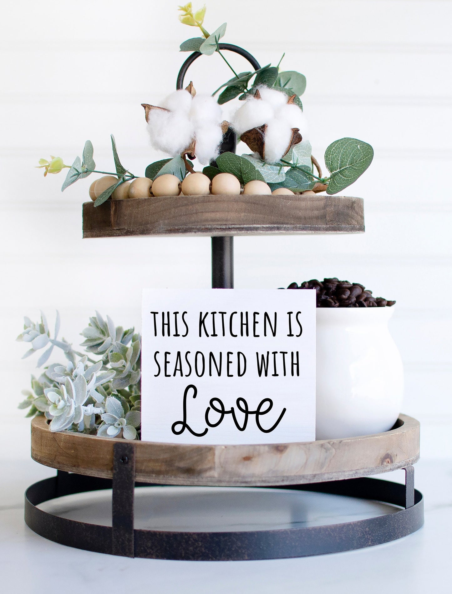 Seasoned with love sign, chef gifts, cook gifts, farmhouse kitchen decor, farmhouse kitchen signs, restaurant signage, restaurant decor