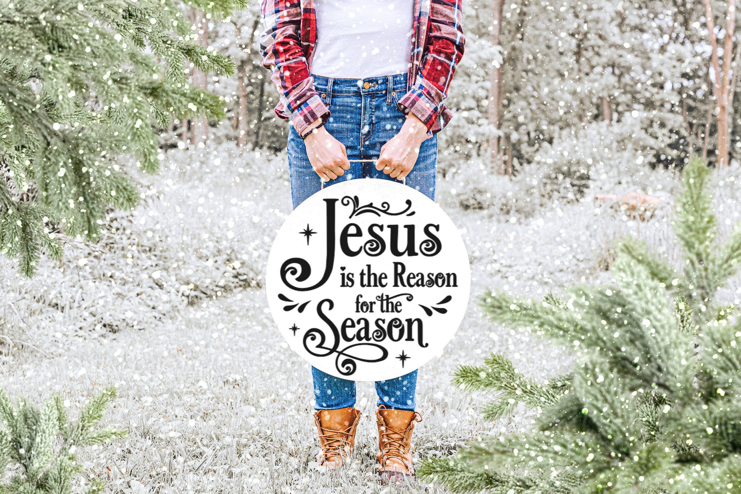 Jesus is the reason for the season, front door decor Christmas, front door sign Christmas, front door hanger christmas, Merry Christmas sign
