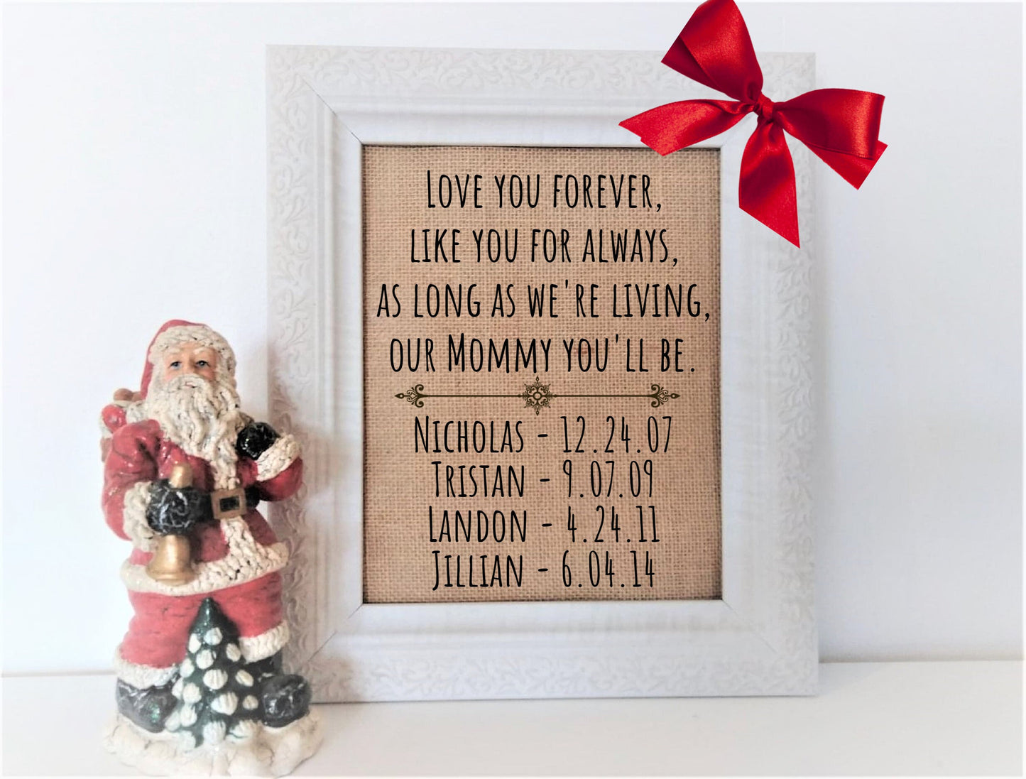 Add a frame burlap prints, gift for women, wedding signs, Mother's Day gift,framed burlap print, framed wall art, gift for grandma,Christmas