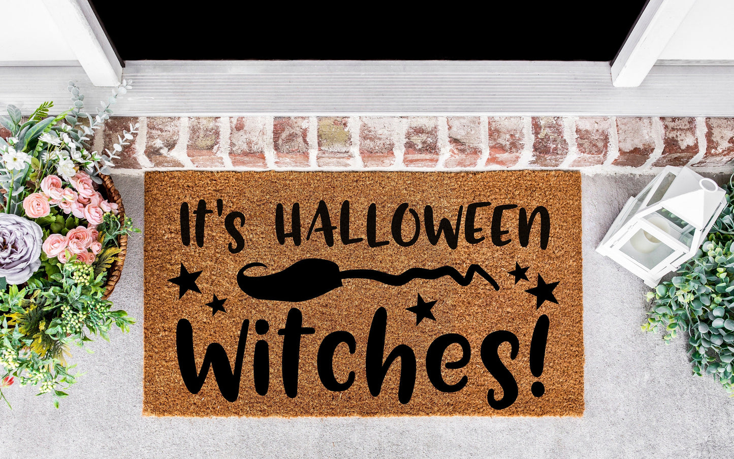 It's Halloween Witches, doormat halloween, halloween decor witch, witch decor, halloween decorations for home, doormats fall, its october