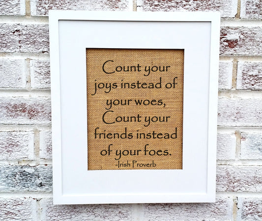 Irish gifts, Irish decor, Irish Blessing, Irish art, Irish blessing sign, Count your blessings, St Patricks Day decorations, Inspirational