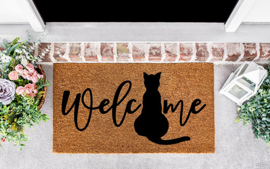 Doormat cat, cat lover gift, cat doormat, cute rug, for dorm, doormat cute, Halloween doormat, black cat decor, black cat halloween, cats