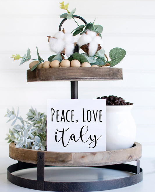 Peace Love Italy, Italian gifts for her, Italian decor, Italian wall art, Sicilian, Italy trip, Italian home decor,Italy wedding gift