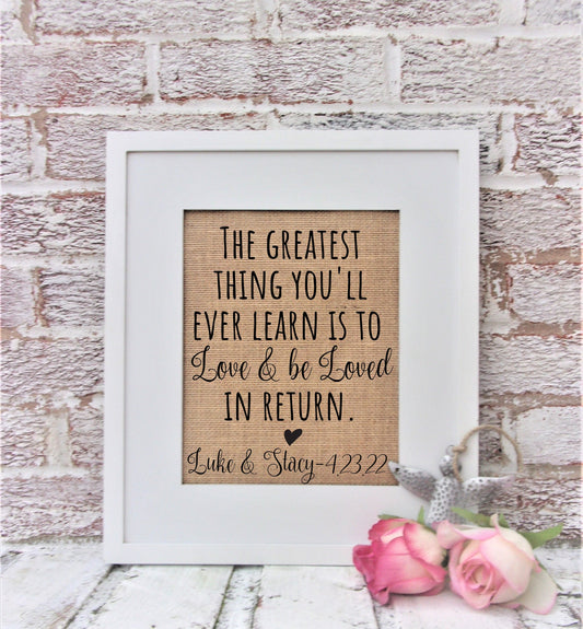 The greatest thing you'll ever learn, romantic bedroom decor, Moulin Rouge, Nat King Cole, romantic quotes, romantic gifts, for her, for him