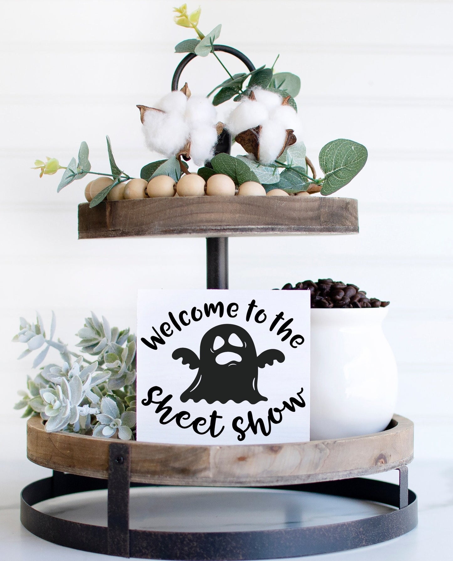 Welcome to the sheet show, halloween ghost decor, funny ghost, halloween ghost family, halloween decor for home, funny halloween decor