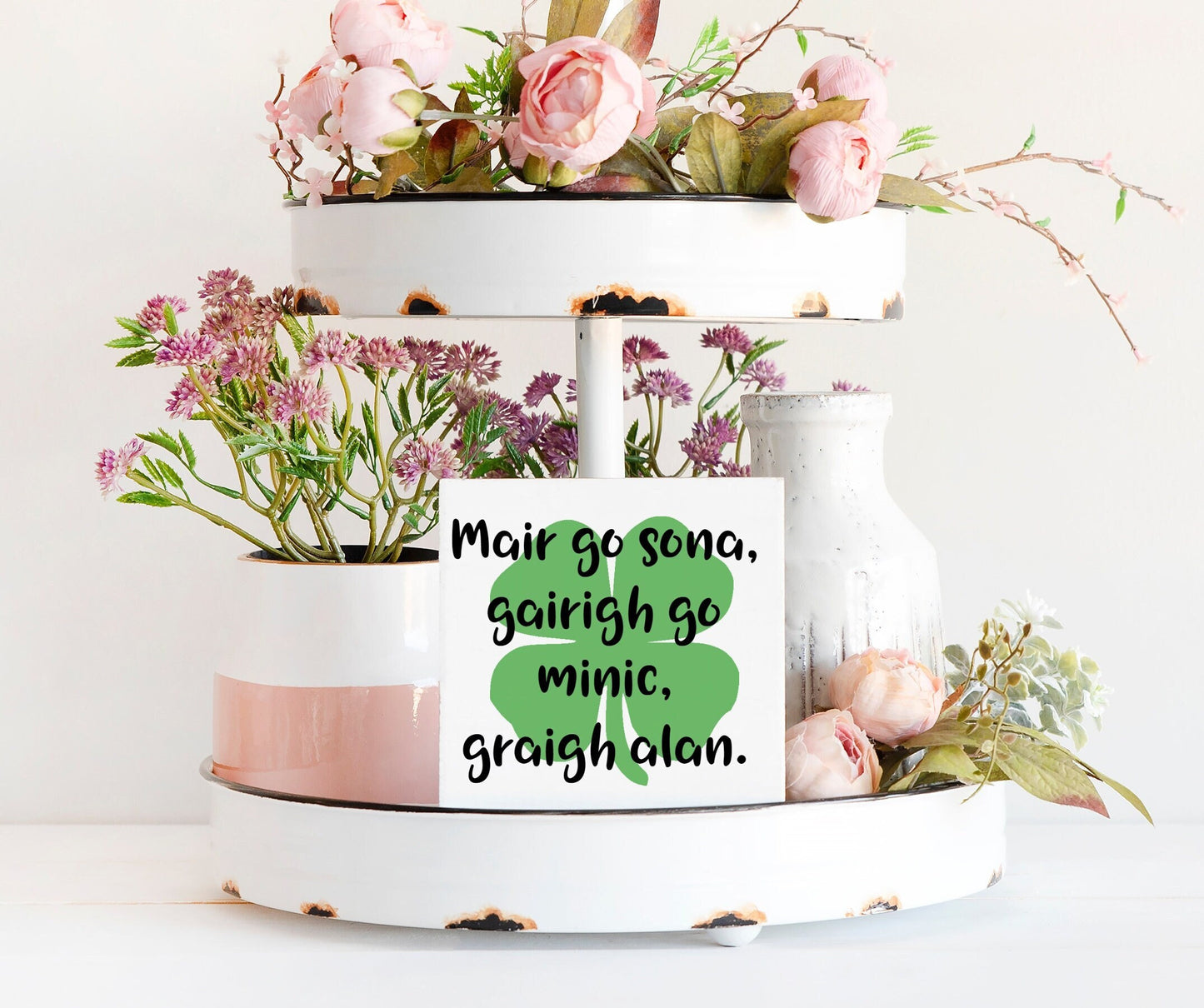 St Patricks Day decor, Irish gifts, irish home decor, Live well laugh often love much,Irish signs, Gaelic,St Pattys day, decor,Irish proverb
