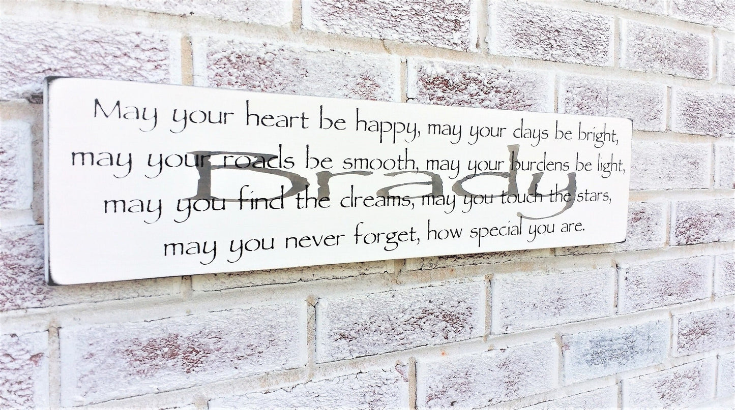 Baby shower gift personalized, personalized baby shower gift, baby gift boy, baby gift girl, Irish baby gift, Irish blessing sign for baby