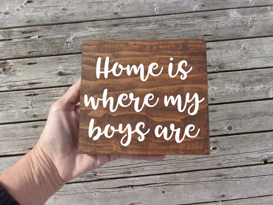 Home is where my boys are, Christmas gift from son, boy, mom gift, gifts for mom, housewarming gift, for boy mom, mom of boys, doormat