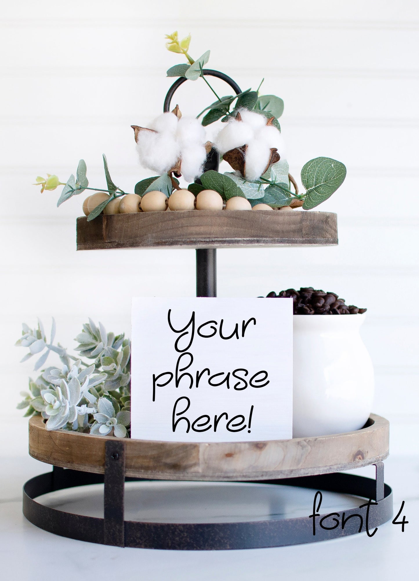 Tiered tray decor, farmhouse tray decor, tiered tray signs, tiered tray fall decor, custom sign, personalized sign, 6x6" sign, wood signs