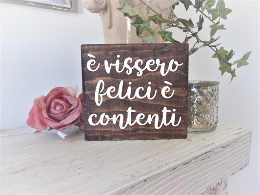 Happily ever after sign, Italian Wedding, and they lived Happily ever after sign, Italian wedding gifts, Italian couples gift, Italy wedding