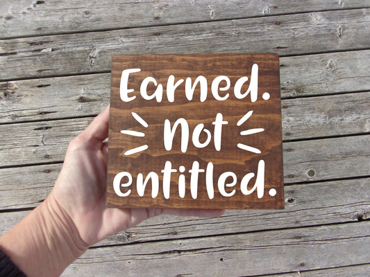 Earned not entitled, work hard wall art, dorm wall decor, dorm wall art, dorm decor, for college boys, for college girls,teenager gifts boys