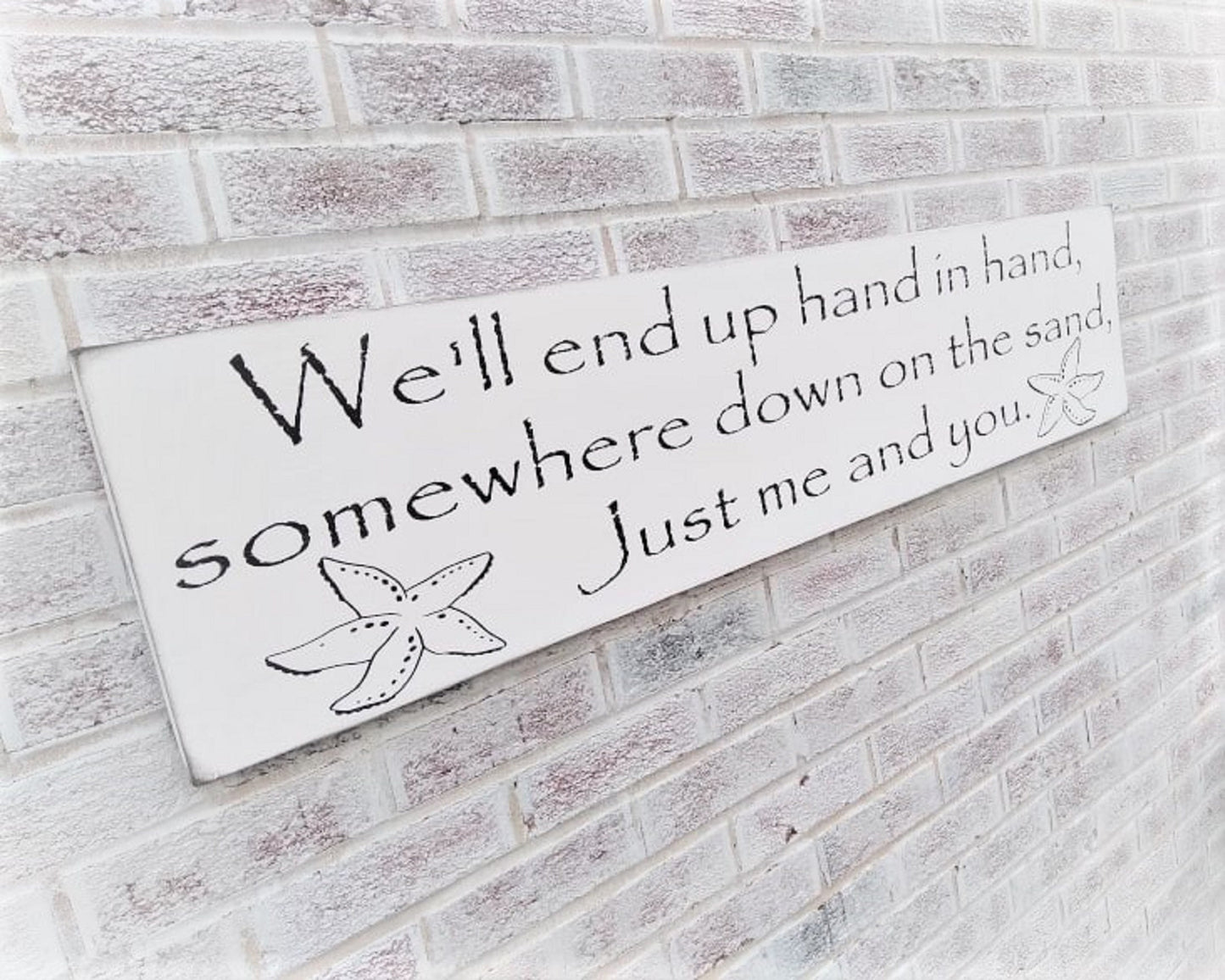 Beach wedding decor, Beach wedding signs, Hand in hand sign, Zac Brown Band art, beach wedding decorations, and ideas, coastal wedding decor