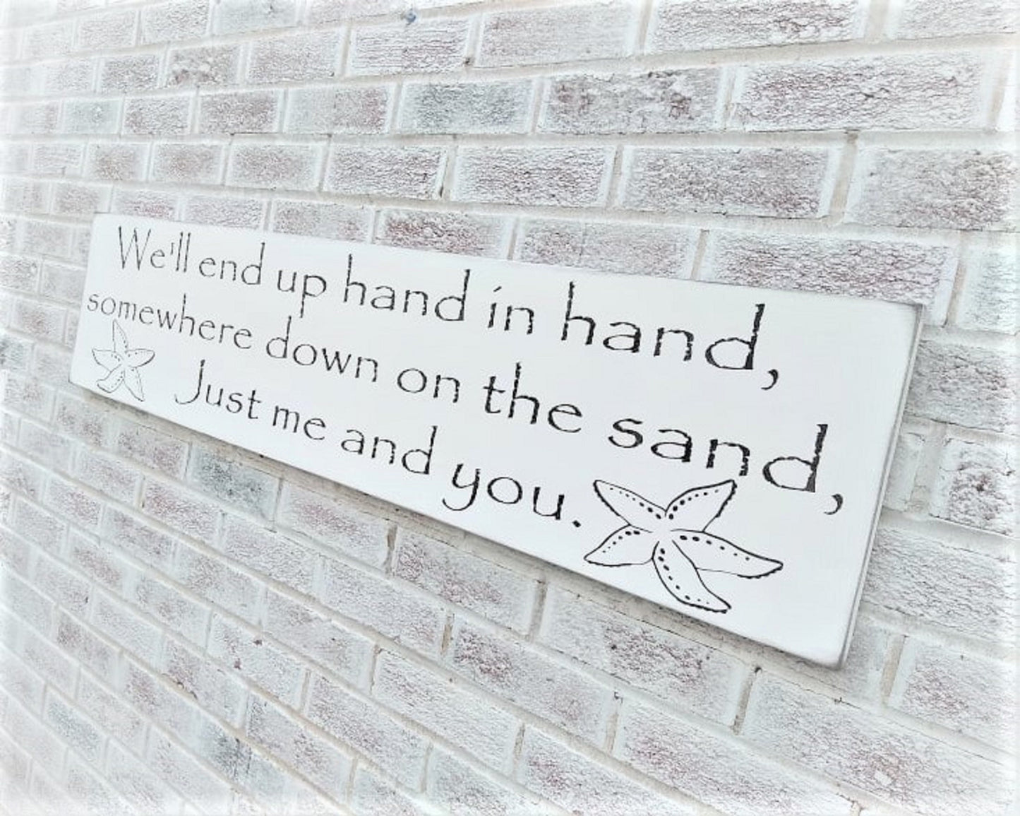 Beach wedding decor, Beach wedding signs, Hand in hand sign, Zac Brown Band art, beach wedding decorations, and ideas, coastal wedding decor
