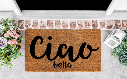 Ciao Bella mat, Italian housewarming gift, Housewarming party decor, Italian gifts, ciao bella sign, Italian sayings,Italian gifts for women