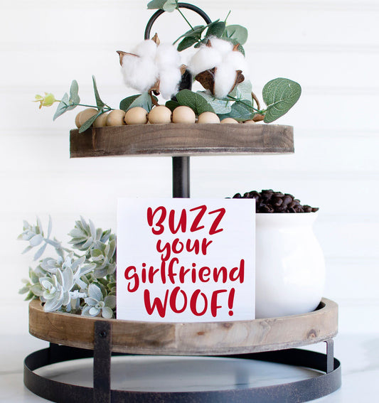 Buzz your girlfriend woof, Home Alone decor, buzz your girlfriend home alone, home alone decorations, funny gifts for him, gifts for men