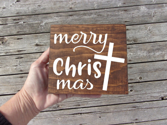 Front door decor Merry Christmas sign, front door sign Christmas,Merry Christmas with cross, Christian Christmas decor, front door wreath