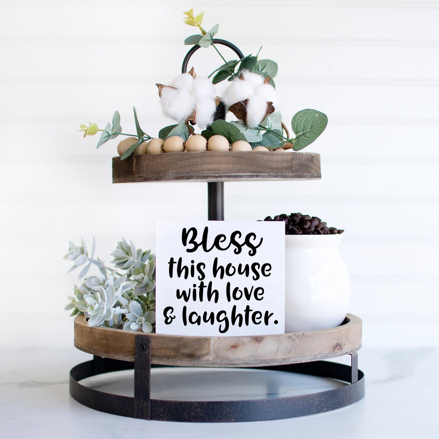 Bless this house with love and laughter sign, new house gift, housewarming gift first home, housewarming gift family, house blessing plaque