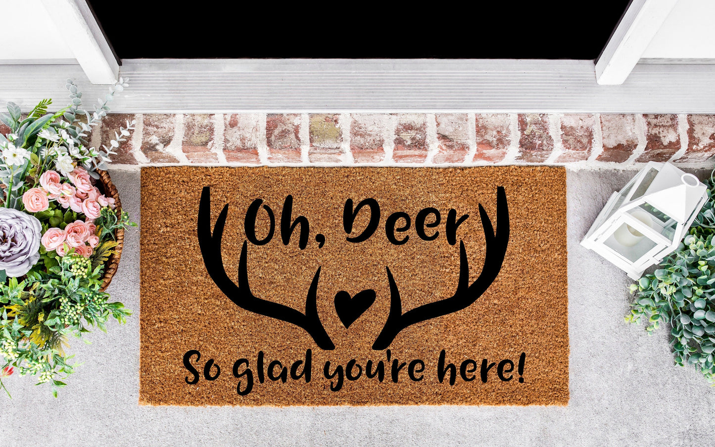 Oh Deer sign, doormat fall, doormat cute, Oh deer dormat, Oh deer baby shower,Deer decor,farmhouse doormat, country home decor, deer antlers