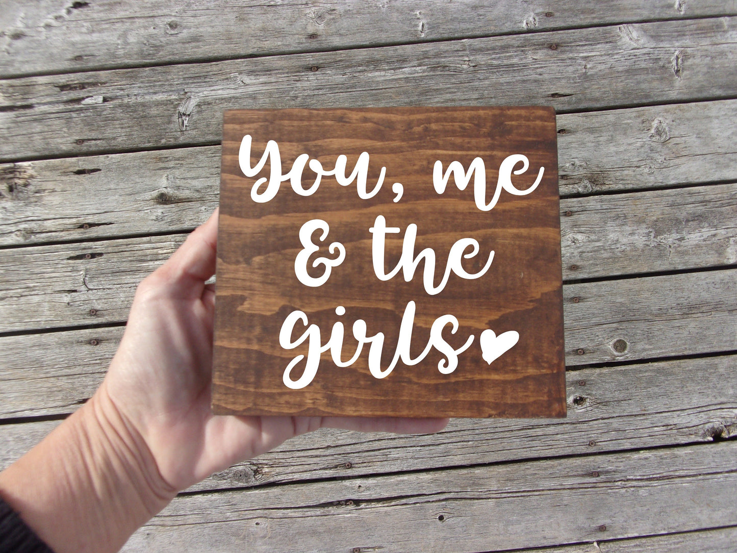 You me and the girls sign, girl mom gift, Mother's Day gift from daughters, Over the bed signs, Over the couch signs, Over the sofa art
