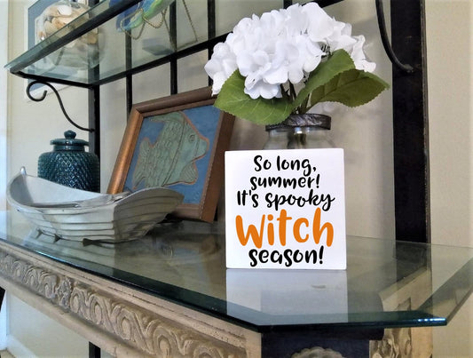 Spooky Witch Season, funny Halloween signs, funny witch signs, spooky bitch season, halloween witch decor, tiered tray decor Halloween, boo
