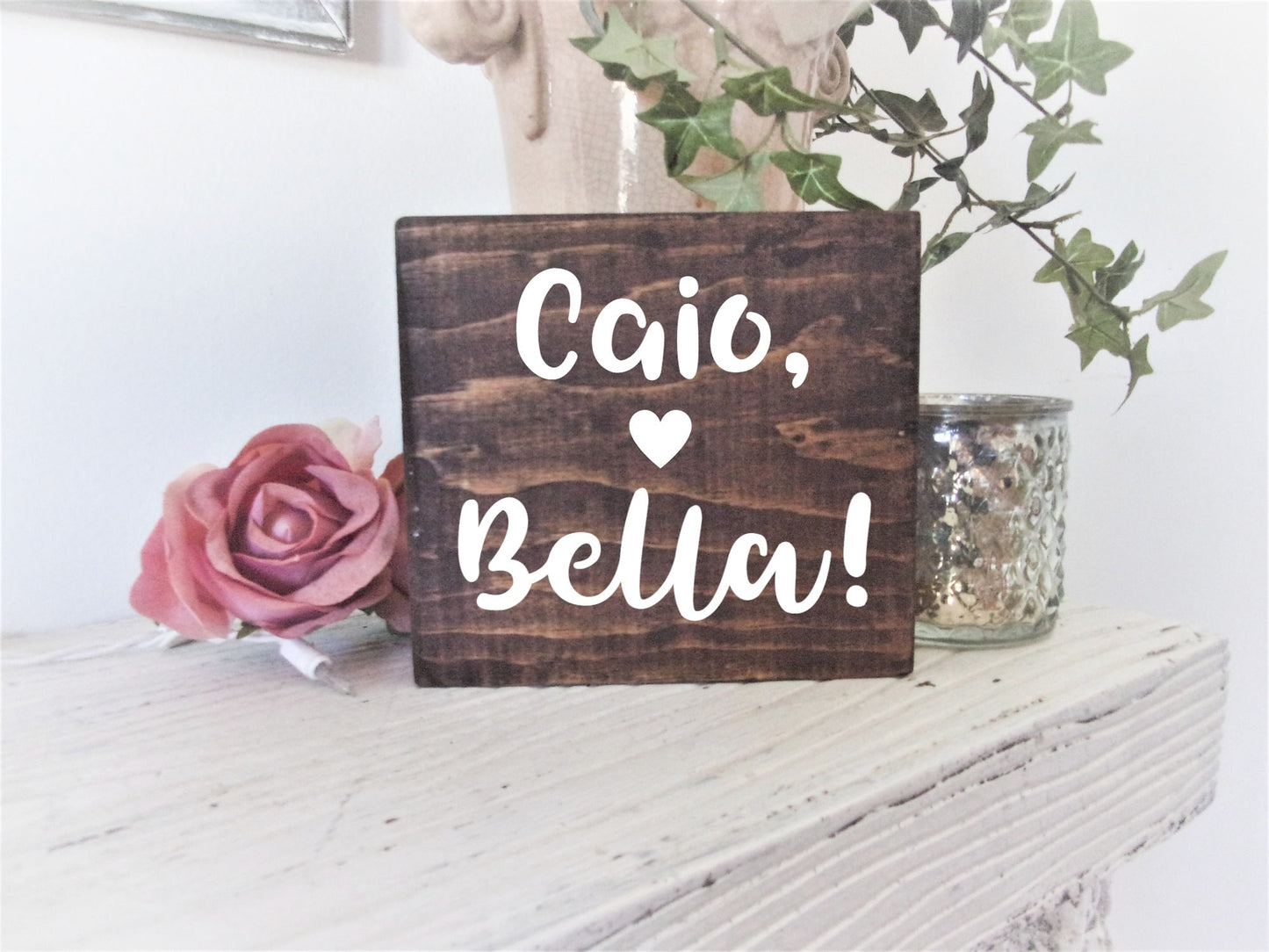Ciao Bella sign, Hello Beautiful sign, Italian bathroom decor, guest bathroomd decorations, italian gifts, Italian wall art, Italian signs