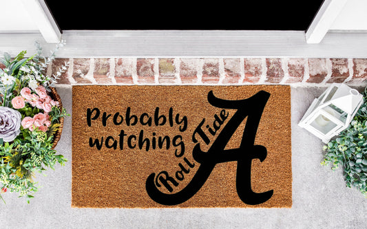 Alabama ,roll tide doormat, alabama, crimson tide decor, alabama ,crimson ,tide football, roll tide,football,university of alabama
