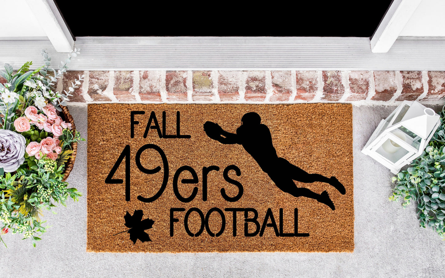 Fall 49ers Football, San francisco, 49ers, 49ers doormat, 49ers gifts, football gifts for him,football gifts for men,christmas gift football
